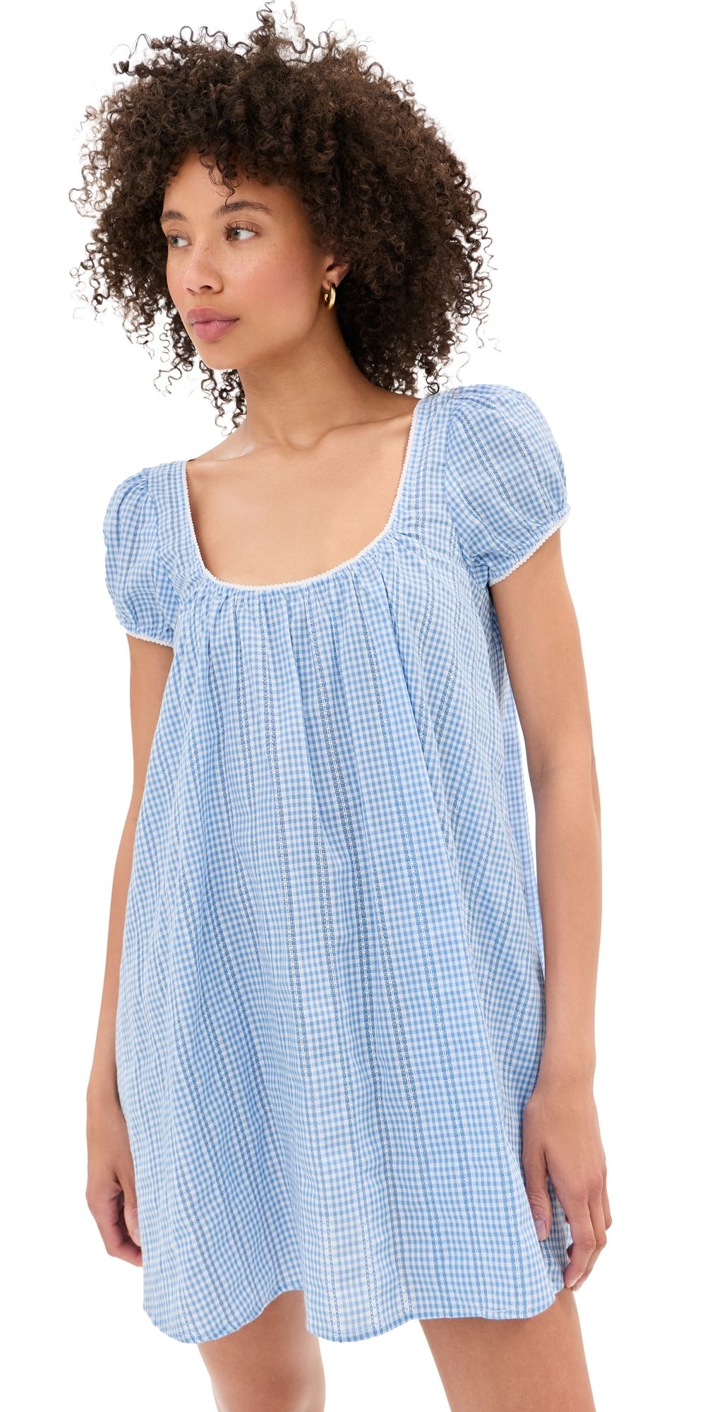 LE BOP Babydoll Dress Sky/White Gingham M