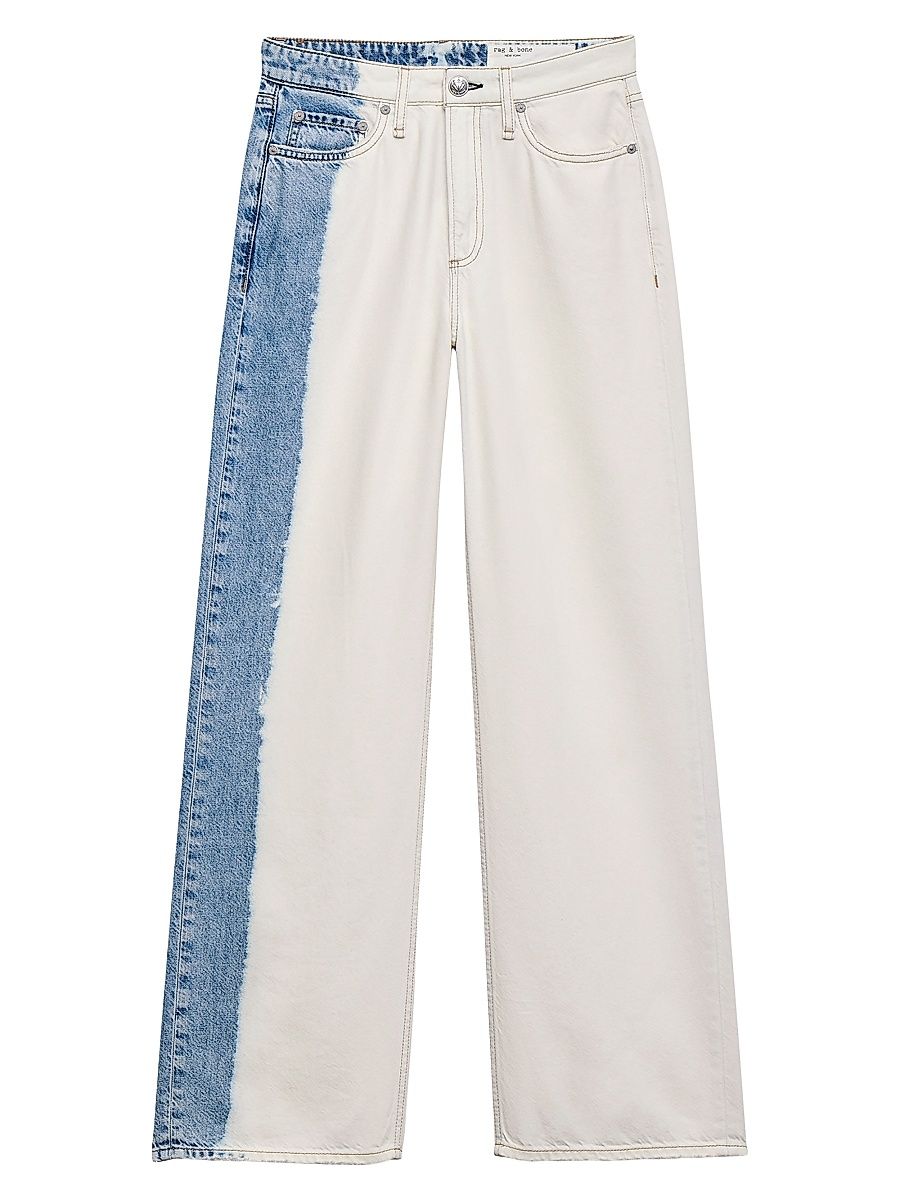 Women's Featherweight Logan Mid-Rise Wide-Leg Jeans - Bleach Stripe - Size 31