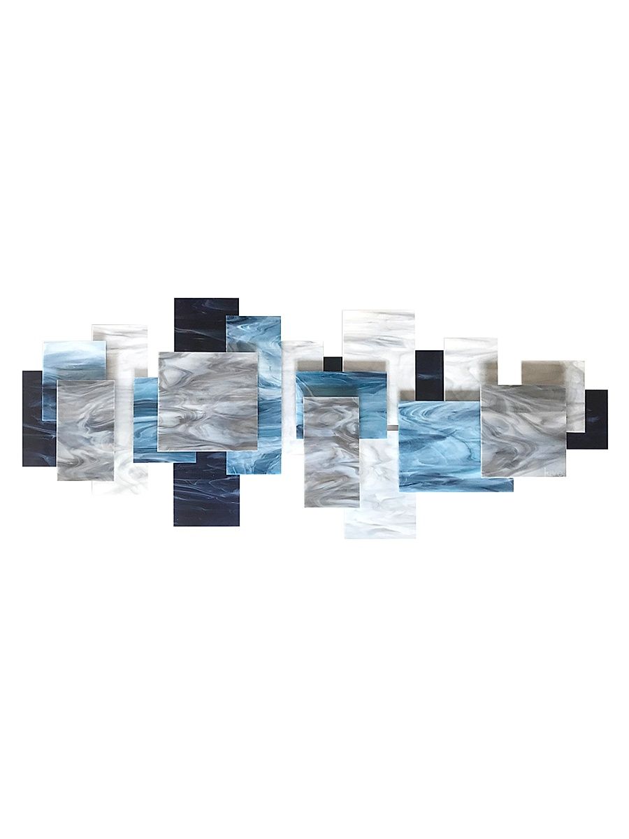 Apex Glass & Metal Wall Sculpture - Blue
