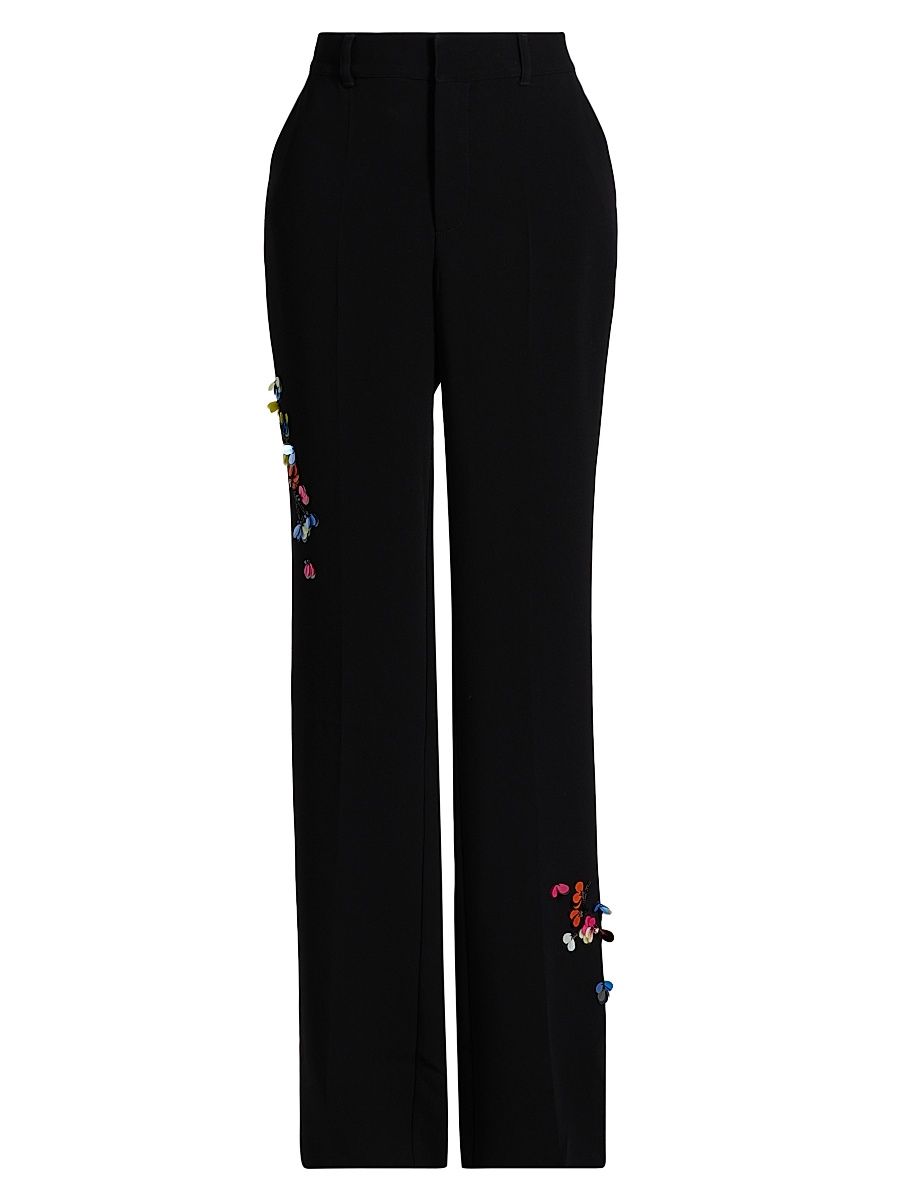 Women's Paillette Vines Kerry Pants - Black Multi - Size 12
