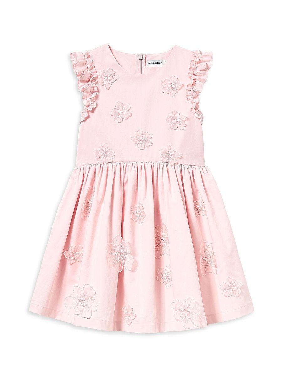Little Girl's & Girl's Cotton Flower Dress - Pink - Size 10