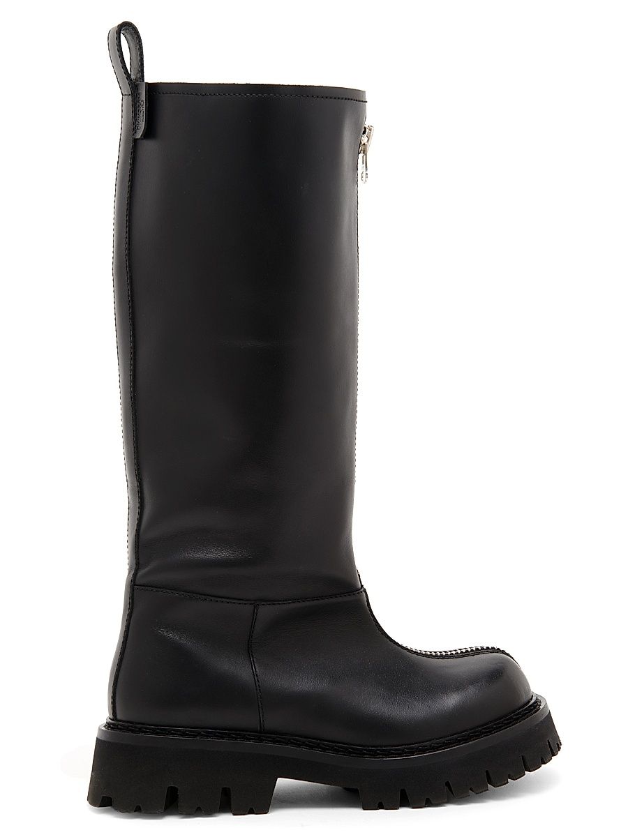 Women's 40MM Zip-Front Leather Boots - Black - Size 7