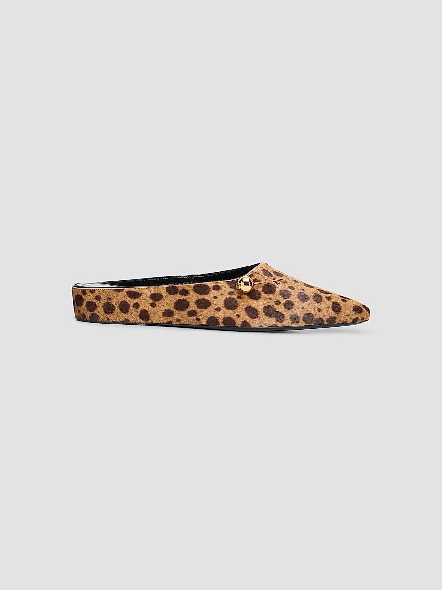 Women's Sleep On It Calf Hair Cheetah Mules - Pony Wildest Dream - Size 11.5