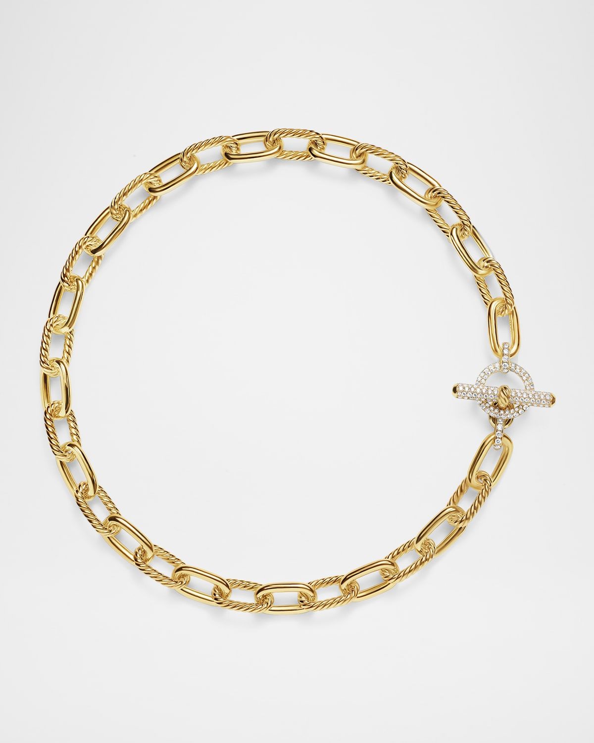 DY Madison Toggle Necklace with Diamonds in 18K Gold, 11mm