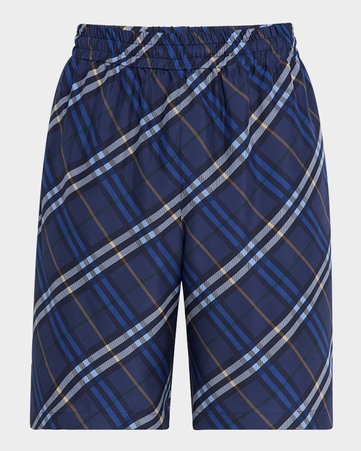 Men & apos;s Casual Silk Check Shorts