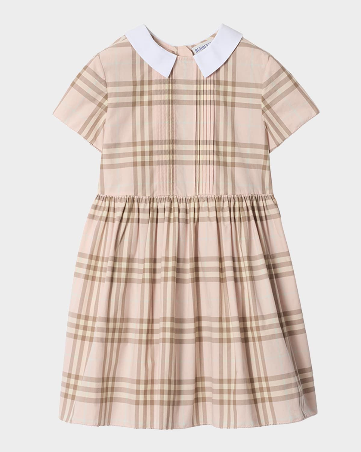Girl & apos;s Woven Check Cotton Dress, Size 3-14