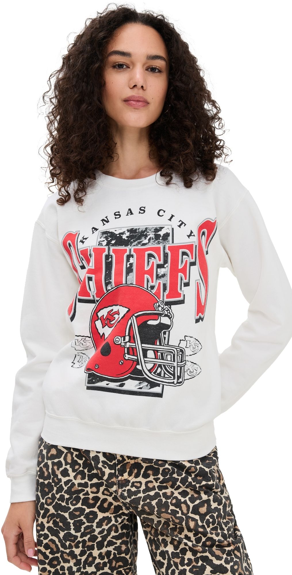 Junk Food Chiefs Conversion Crew Fleece Sweatshirt White S