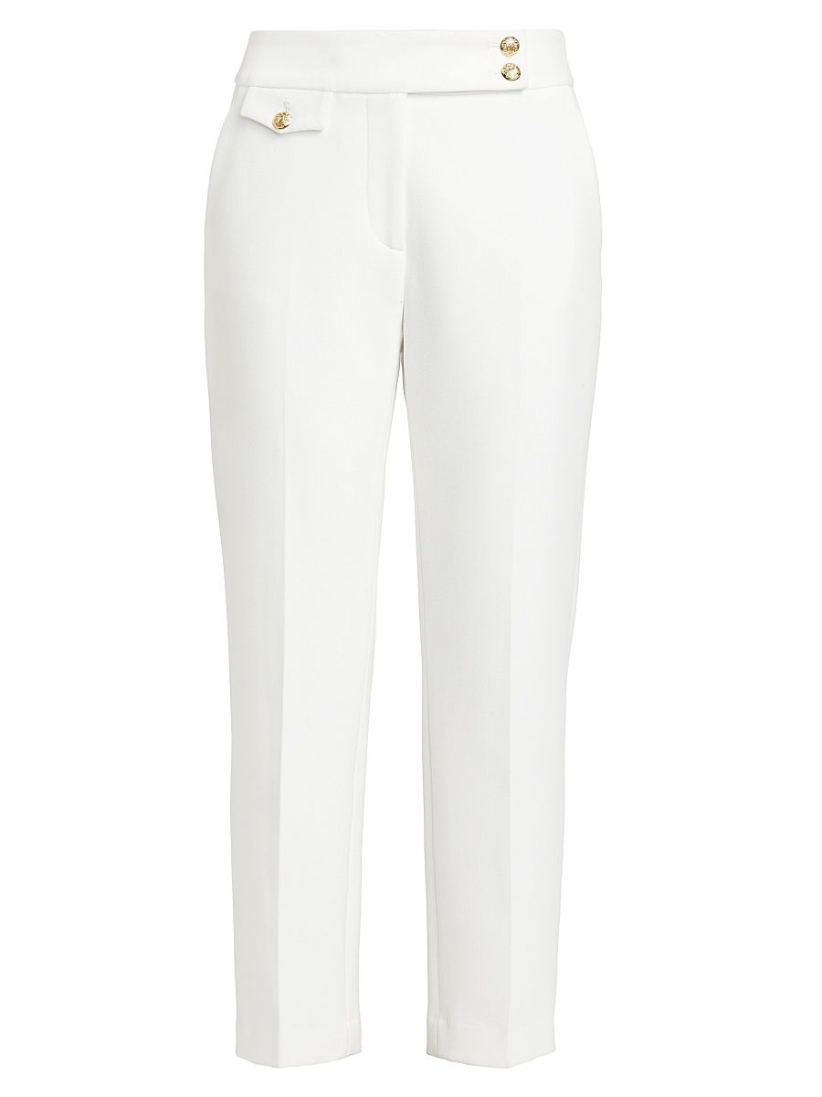 Women's Renzo Straight-Leg Ankle-Crop Pants - Off White Gold - Size 6