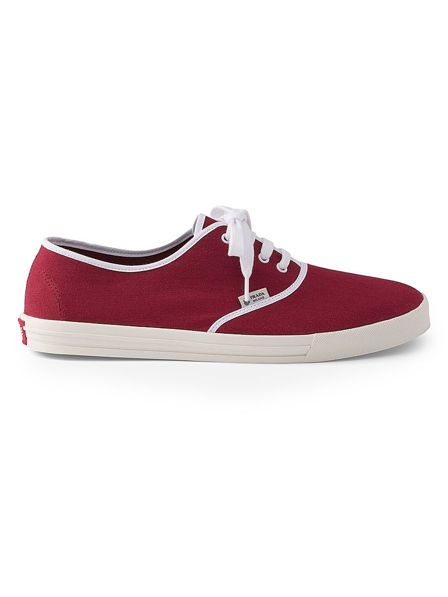 Men's Drill Fabric Sneakers - Dark Red - Size 10.5