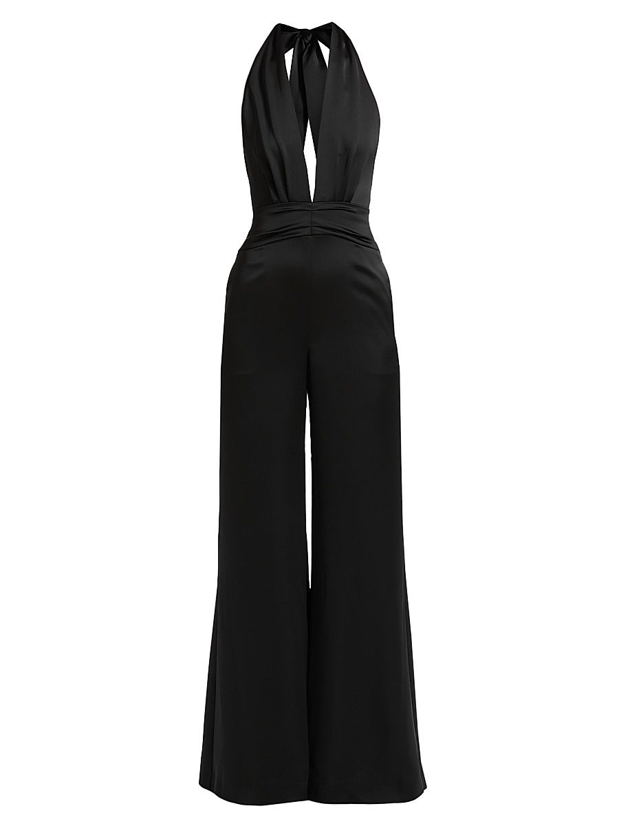 Women's Desiree Satin Jumpsuit - Black - Size 14