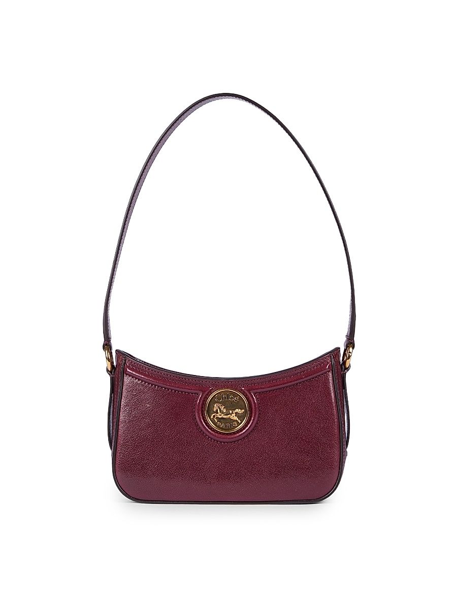 Women's Horse Leather Shoulder Bag - Grenat