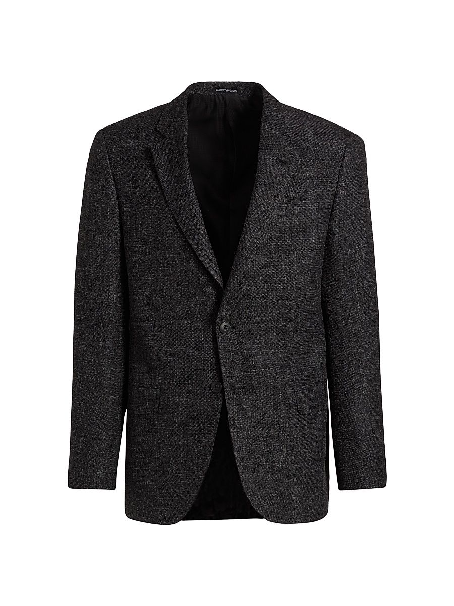Men's Virgin Wool-Blend Blazer - Black - Size 40