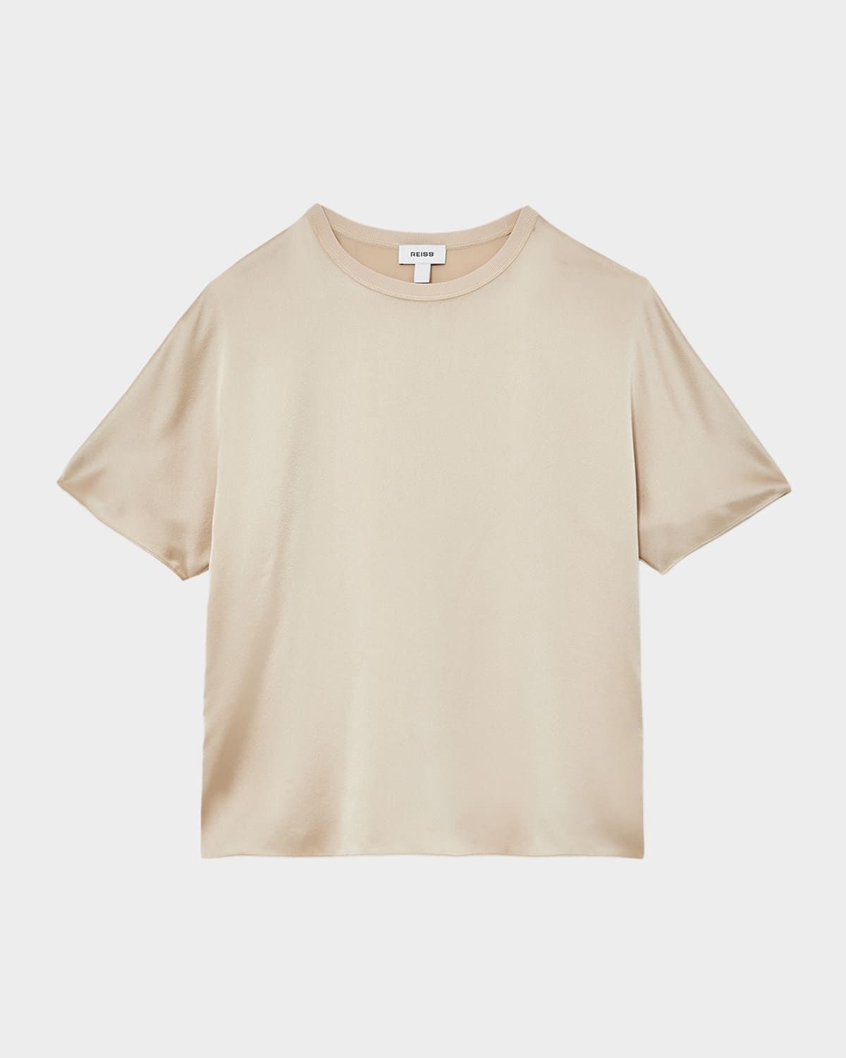 Lena Short-Sleeve Silk Top