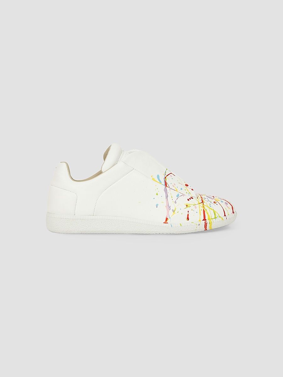 Men's Future Leather Low-Top Sneakers - White Multicolor - Size 7