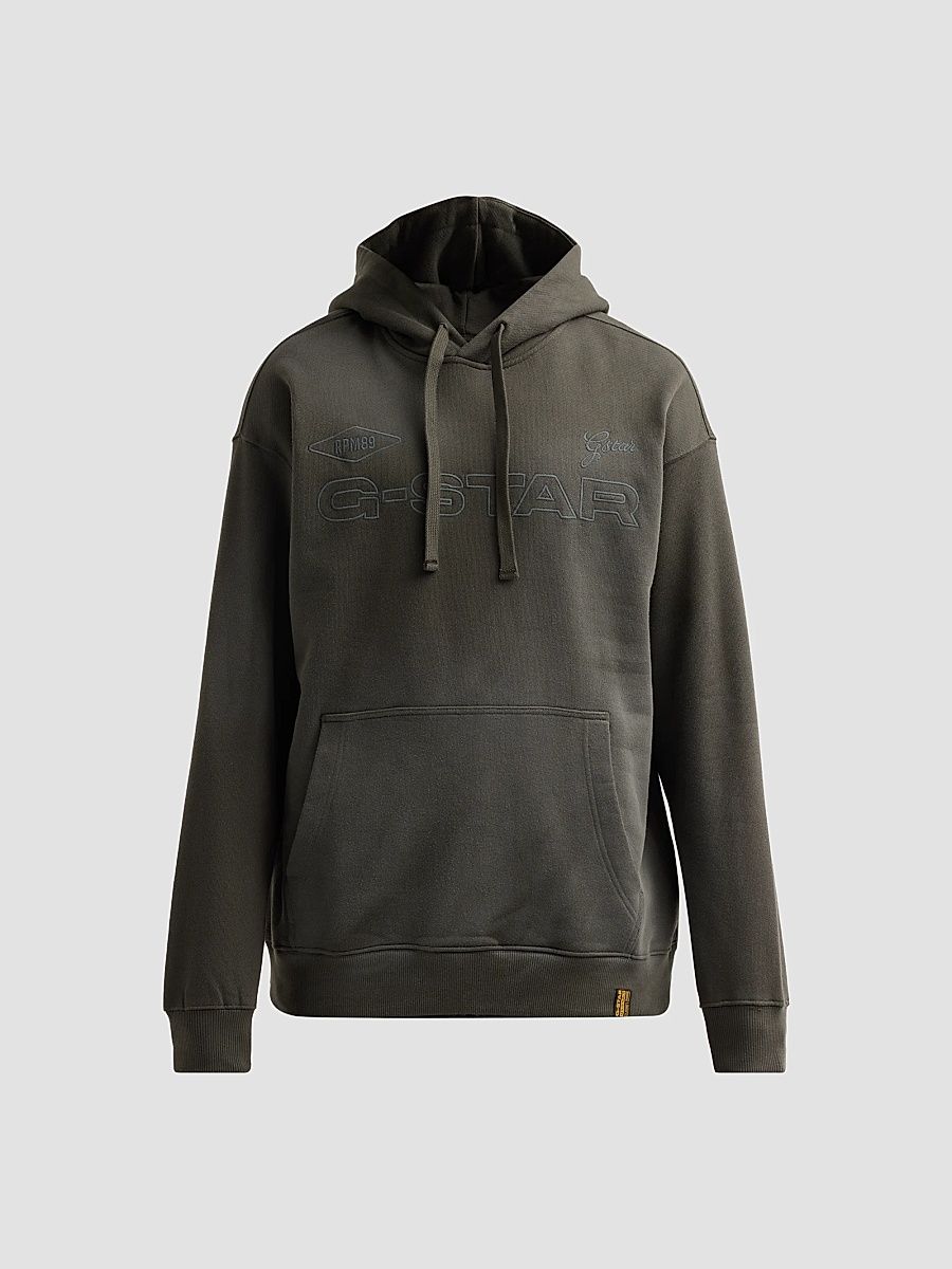 G-Star Men's Embro Sprayed Relaxed Hoodie - Asphalt - Size XS