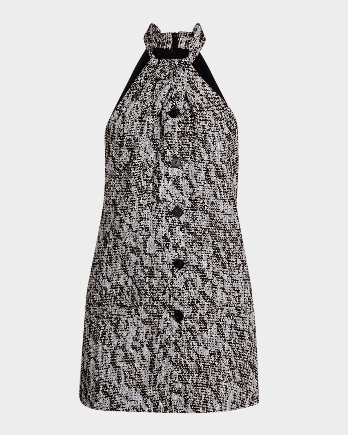 Elara Woven Halter Mini Dress