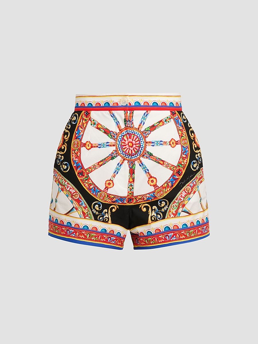 Women's Printed Cotton Shorts - Variante Abbinata - Size 0