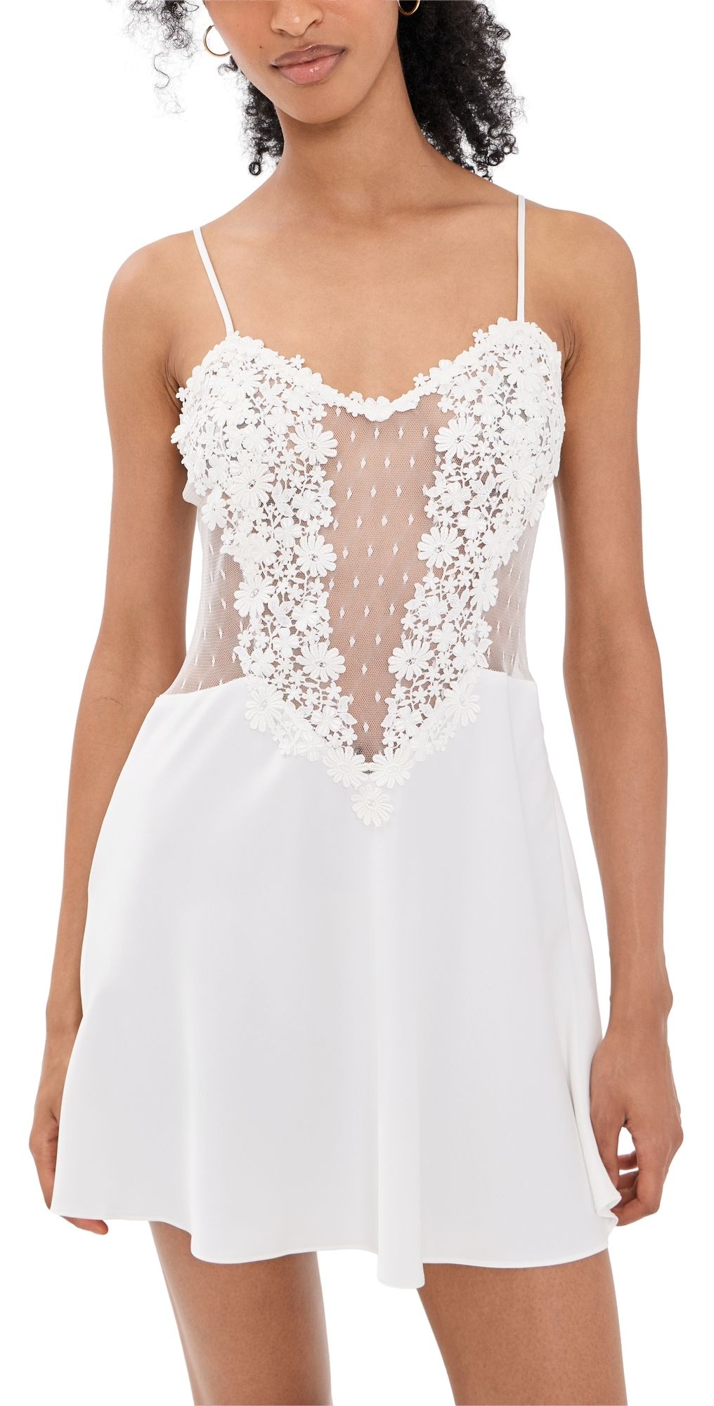 Flora Nikrooz Showstopper Lace Chemise Ivory L
