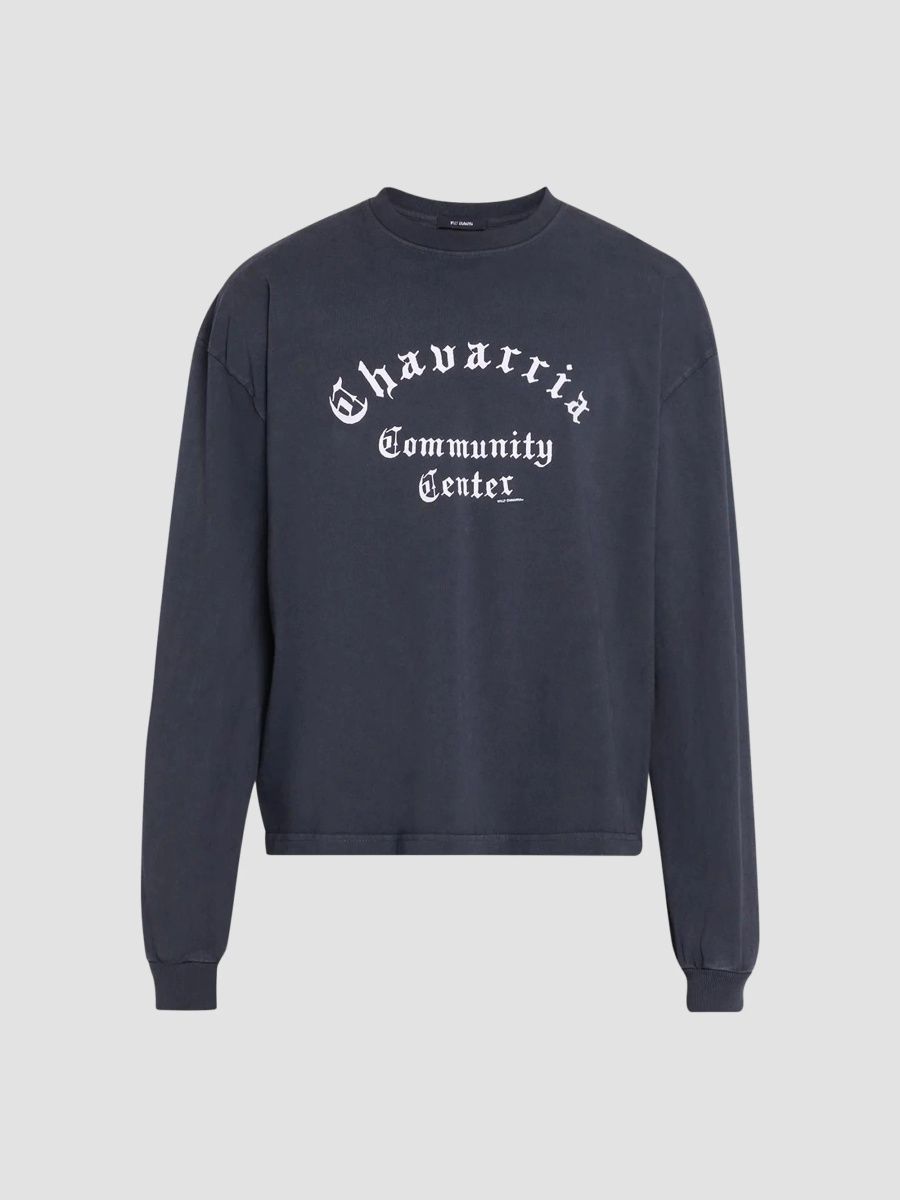 Willy Chavarria Men's Community Center Buffalo Long-Sleeve T-Shirt - Black - Size XXL