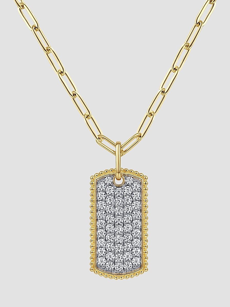 Gabriel & Co Women's Bujukan 14K Yellow Gold & 0.70 TCW Diamond Dog Tag Pendant Necklace - Yellow Gold