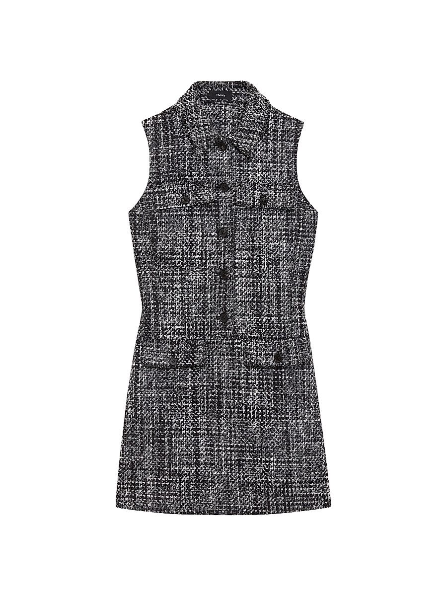 Women's Mela Tailored Tweed Minidress - Black Multi - Size 14