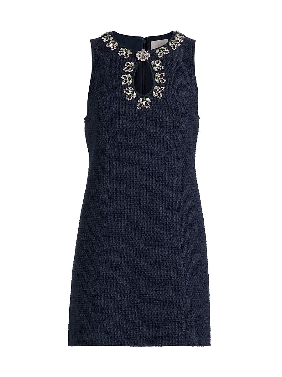 Women's Franchelle Embellished Keyhole Minidress - Navy - Size 10