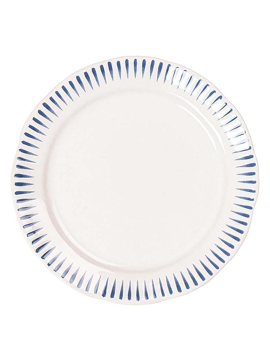 Sitio Striped Side/Cocktail Plate - White Wash Delft Blue