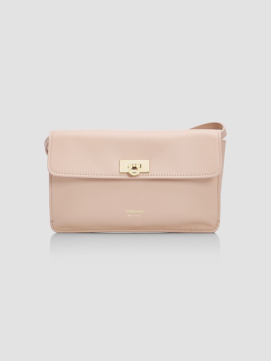 Women's Harley Mini Gancini Leather Shoulder Bag - Dusty Pink