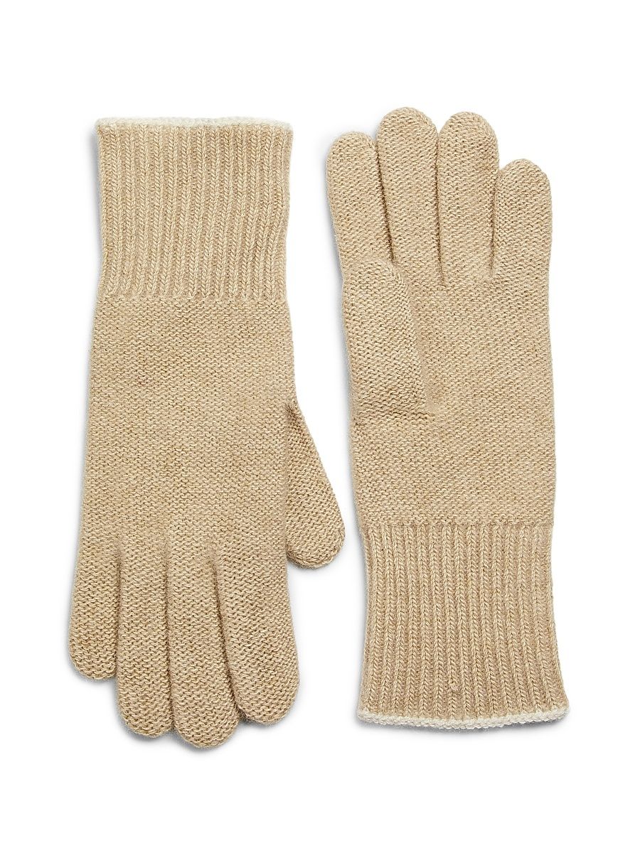 Women's Cashmere Gloves - New Oatmeal Snow White