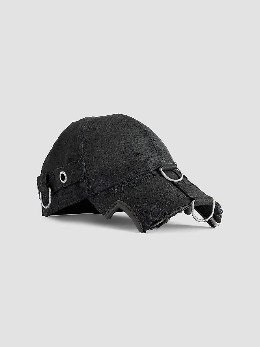 Balenciaga Men's D-Ring Cargo Cap - Black - Size Medium