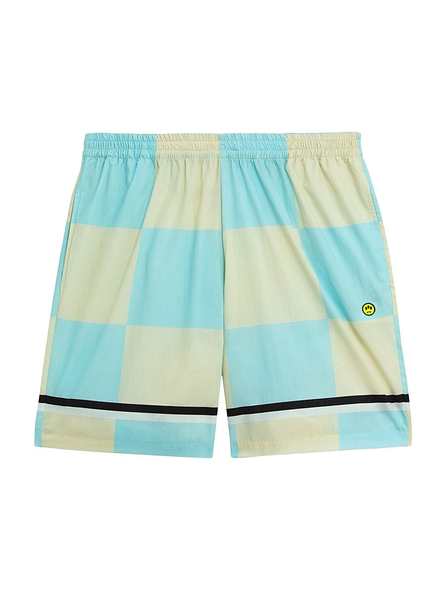 Men's Popeline Checked Shorts - Vanilla - Size XXL