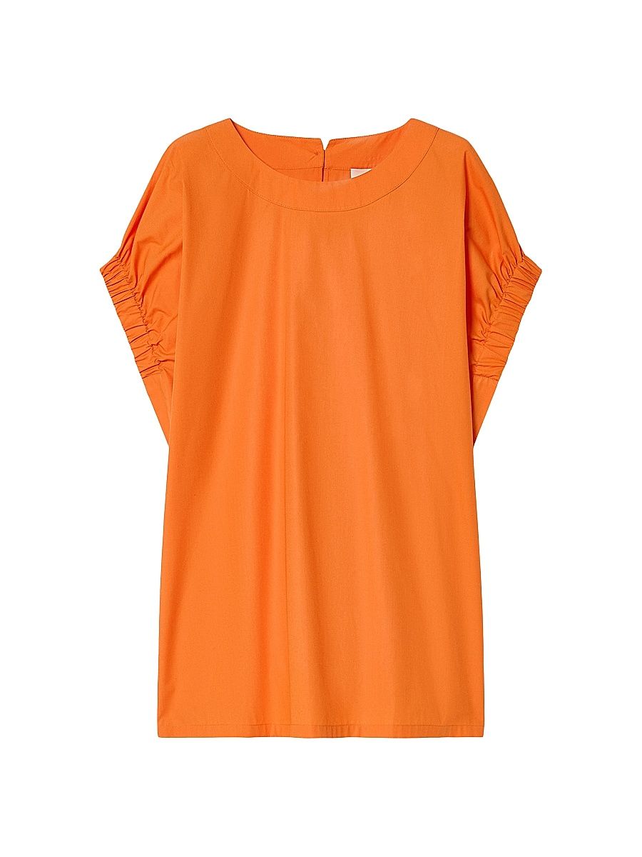 Women's Cotton Poplin Blouse - Tangerine - Size 16