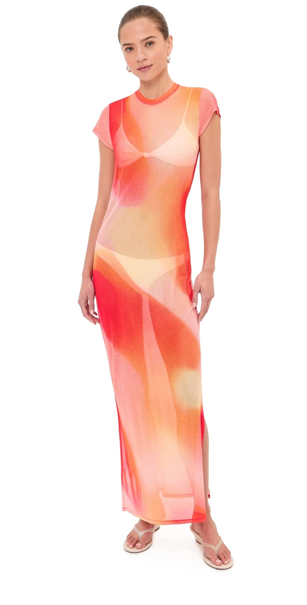 SIMKHAI Fia Maxi Dress Golden Hour Sunset L