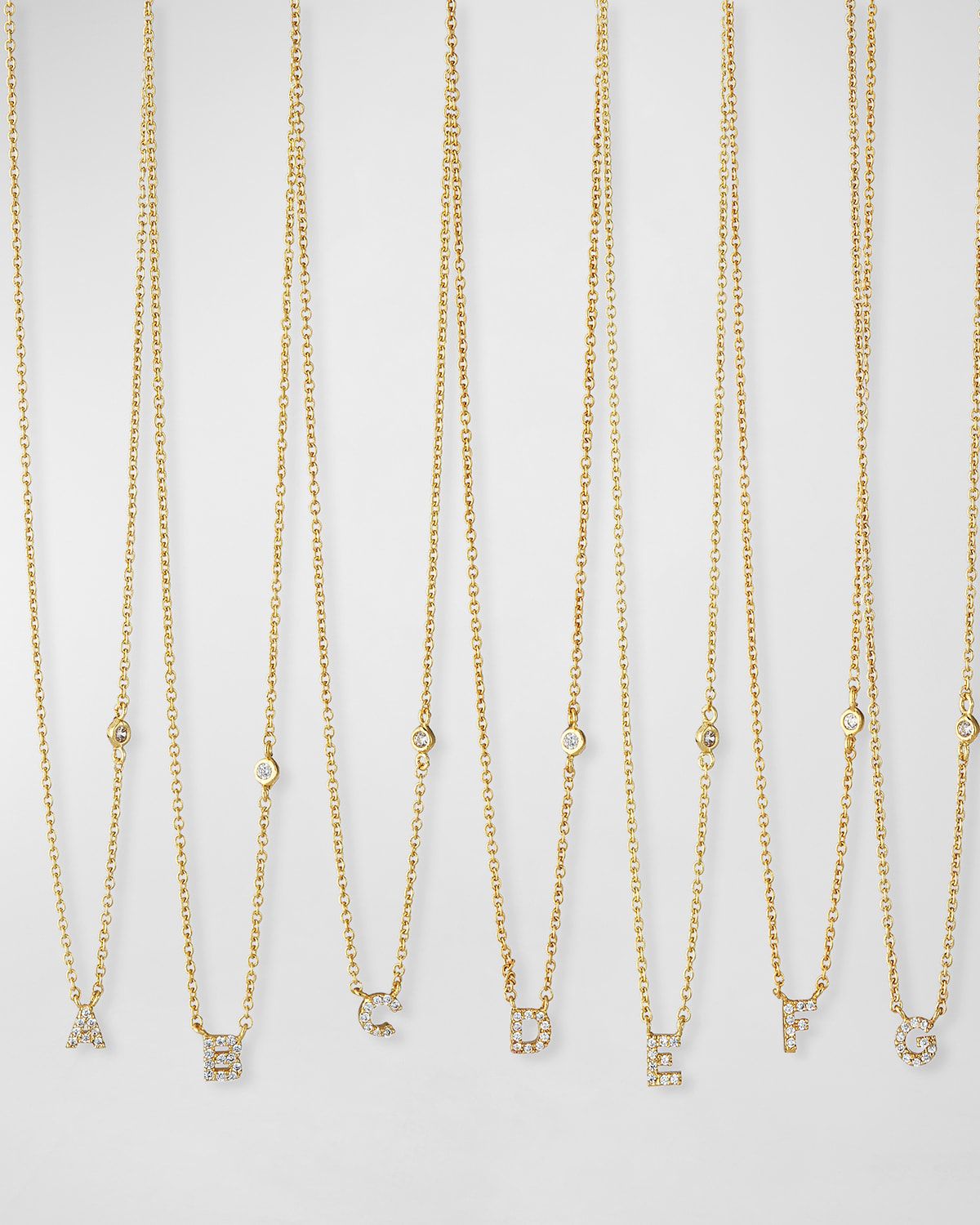 Cubic Zirconia Initial Necklace