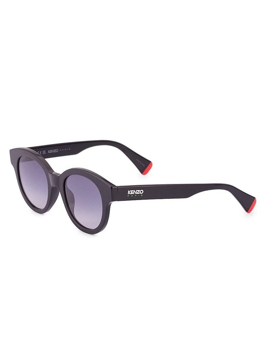 Men's 49MM Round Sunglasses - Black