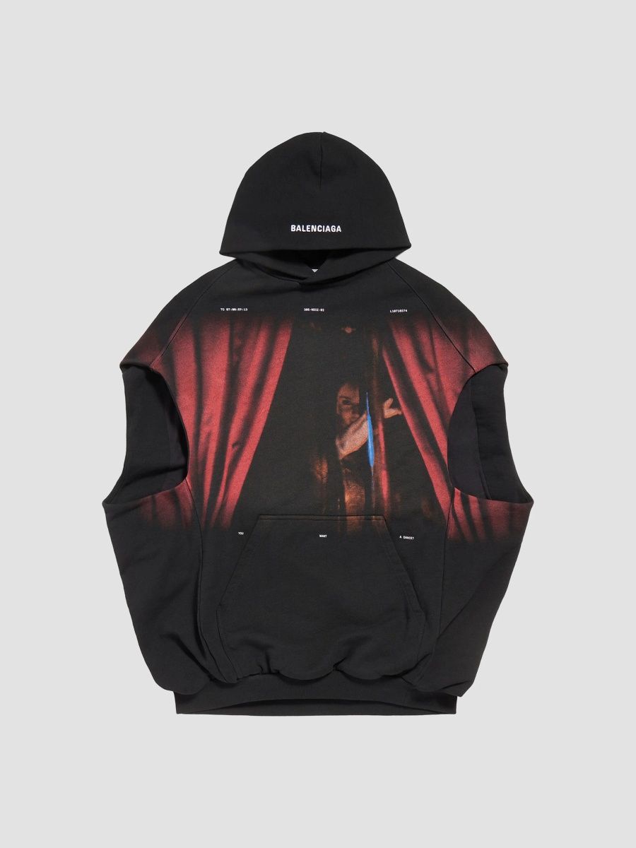 Balenciaga Women's You Want a Dance Sleeveless Hoodie - Black - Size Medium