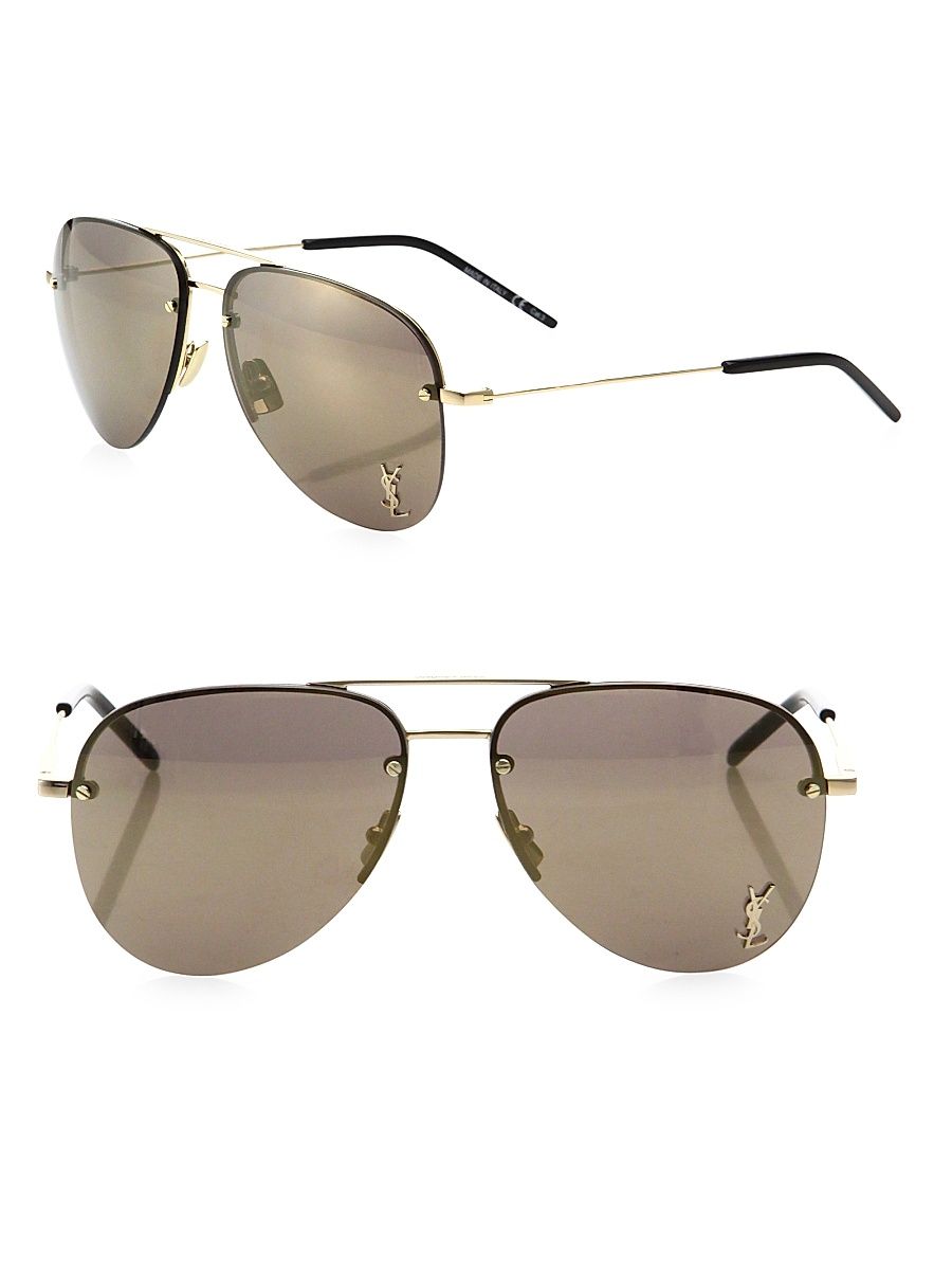 Women's Monogram 59MM Mirrored Aviator Sunglasses - Gold