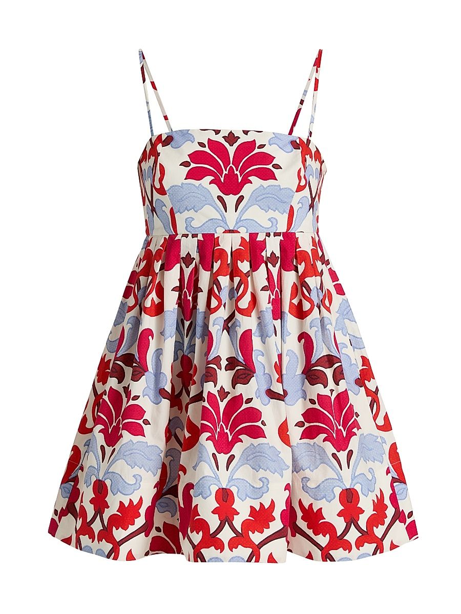 Women's Leo Floral Babydoll Minidress - Fluer Crest Ivory - Size XL