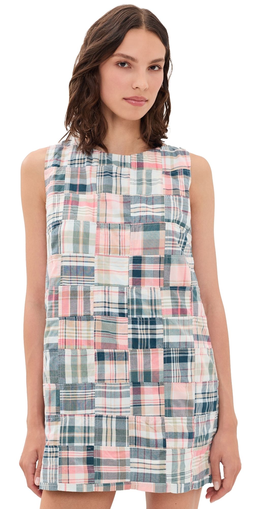 Marea Madras Patchwork Shift Dress Madras Patchwork S