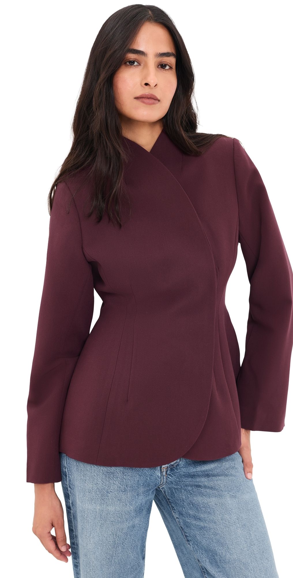 ALIGNE Daphne High Neck Jacket Plum 6