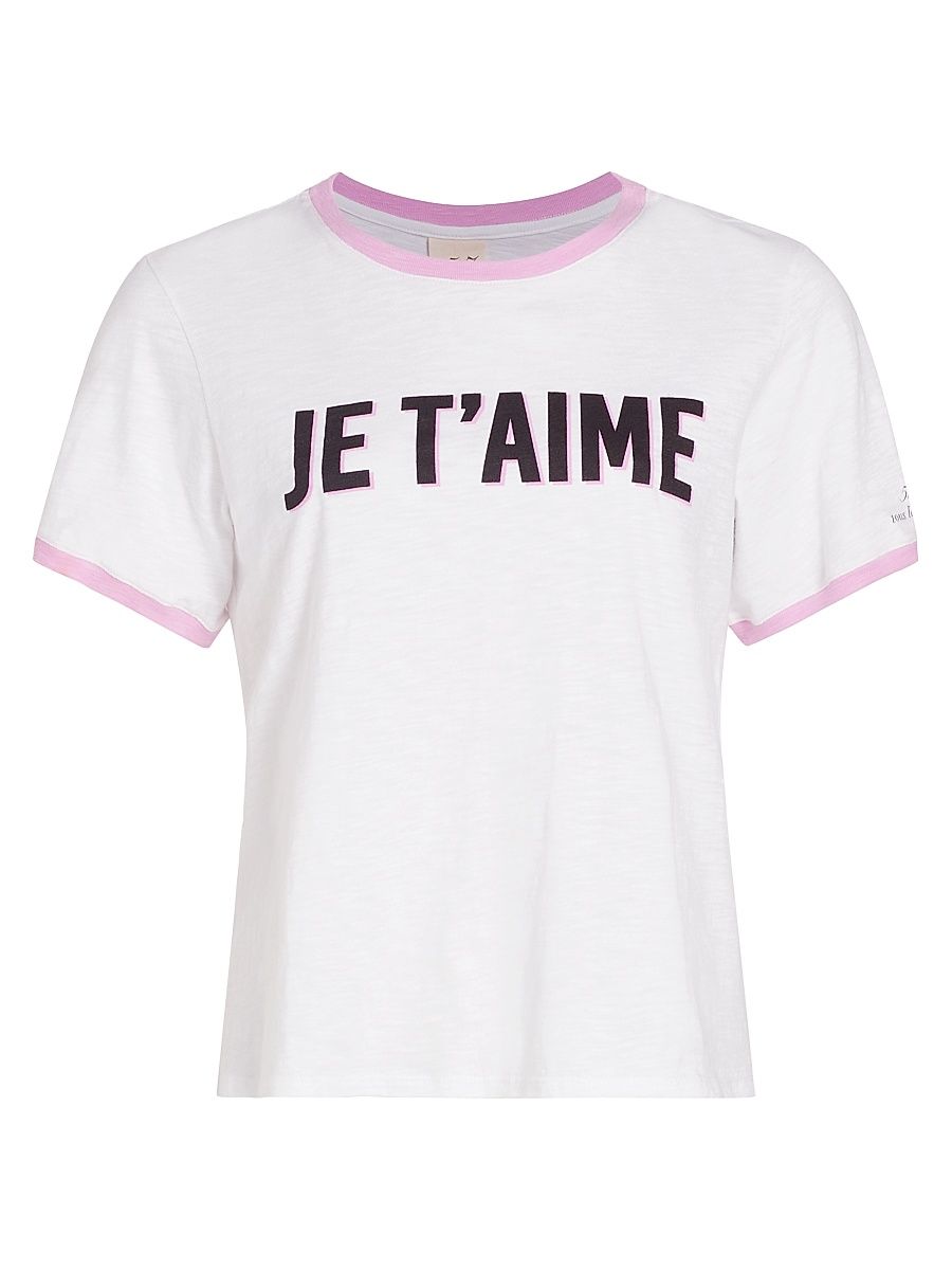 Women's Je T'aime Two-Tone T-Shirt - White Carnation - Size Medium