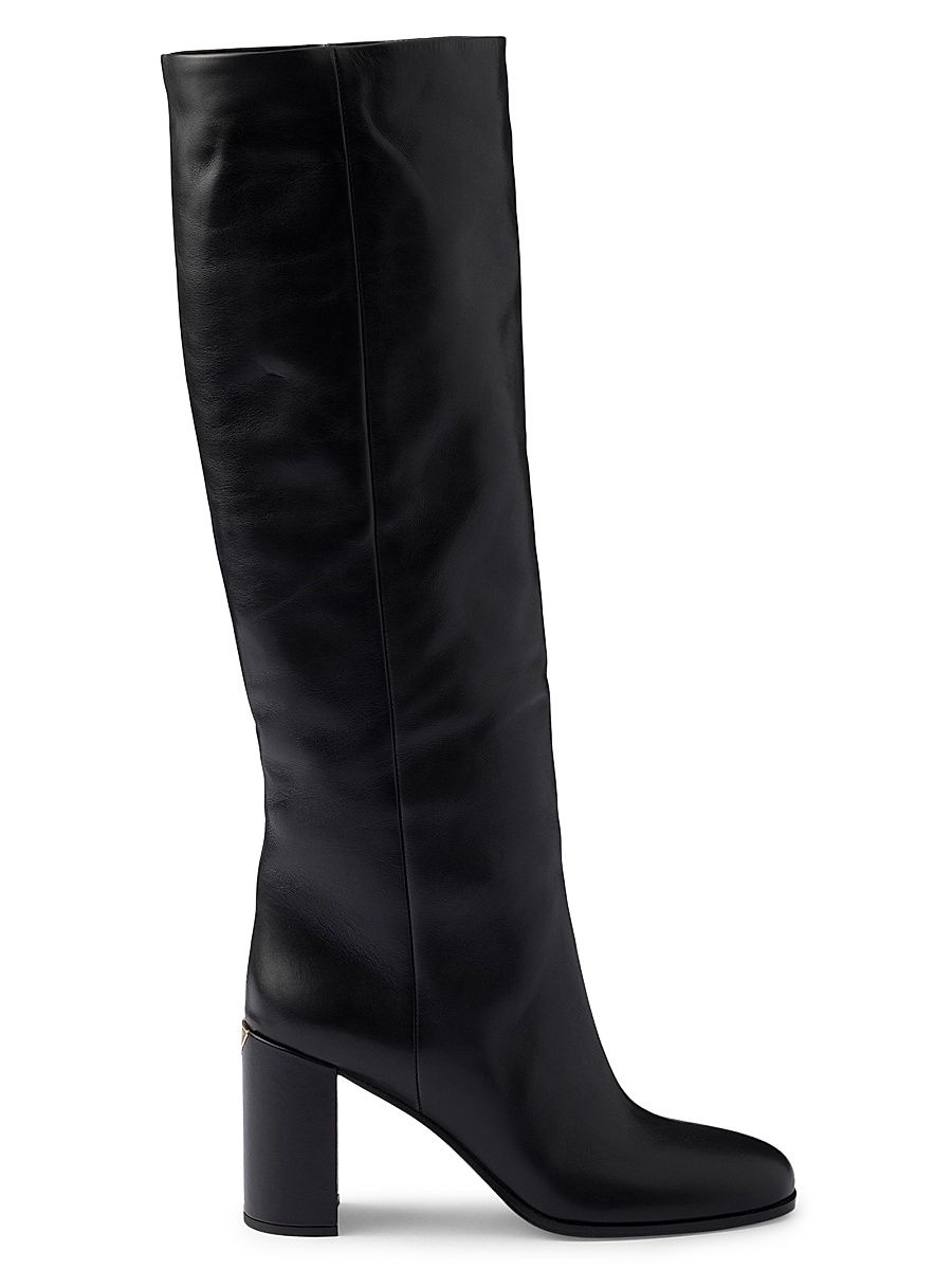 Women's Leather Boots - Black - Size 10.5