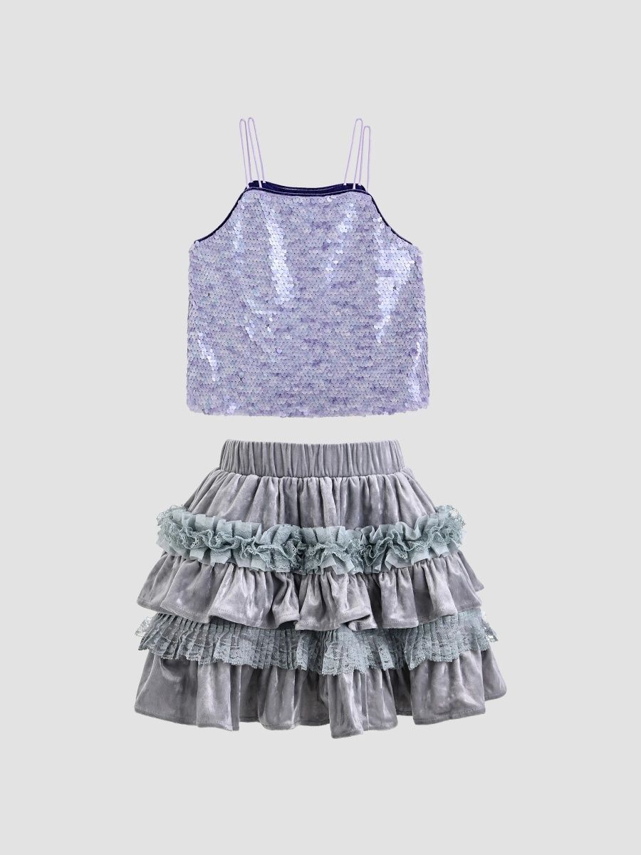 Tulleen Girl's Little Girl's & Girl's Anthea Skirt Set - Purple - Size 9