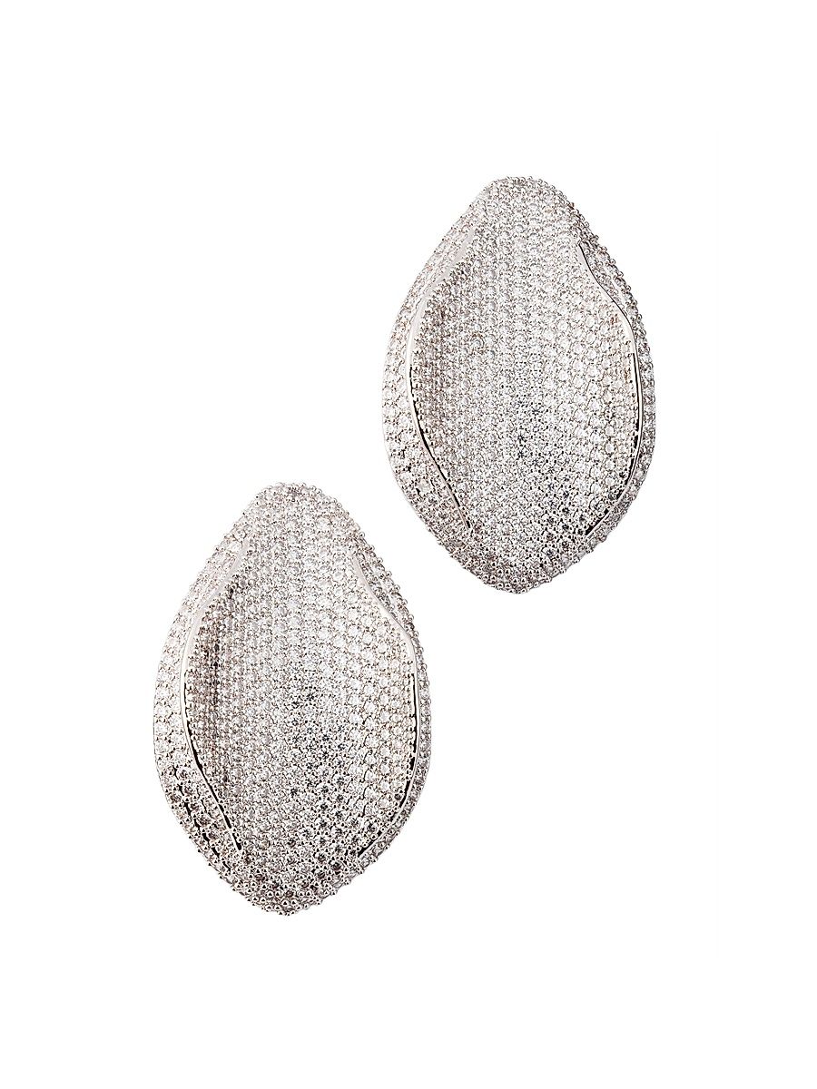 Women's Erin Plastic Crystal & Silvertone Stud Earrings - Silver