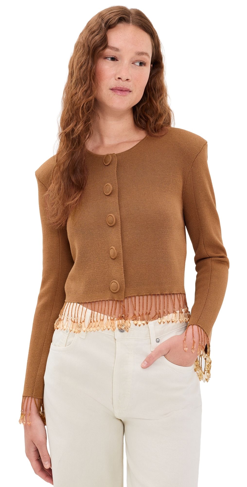 By Malene Birger Shelly Beaded Jacket Latte Brown L