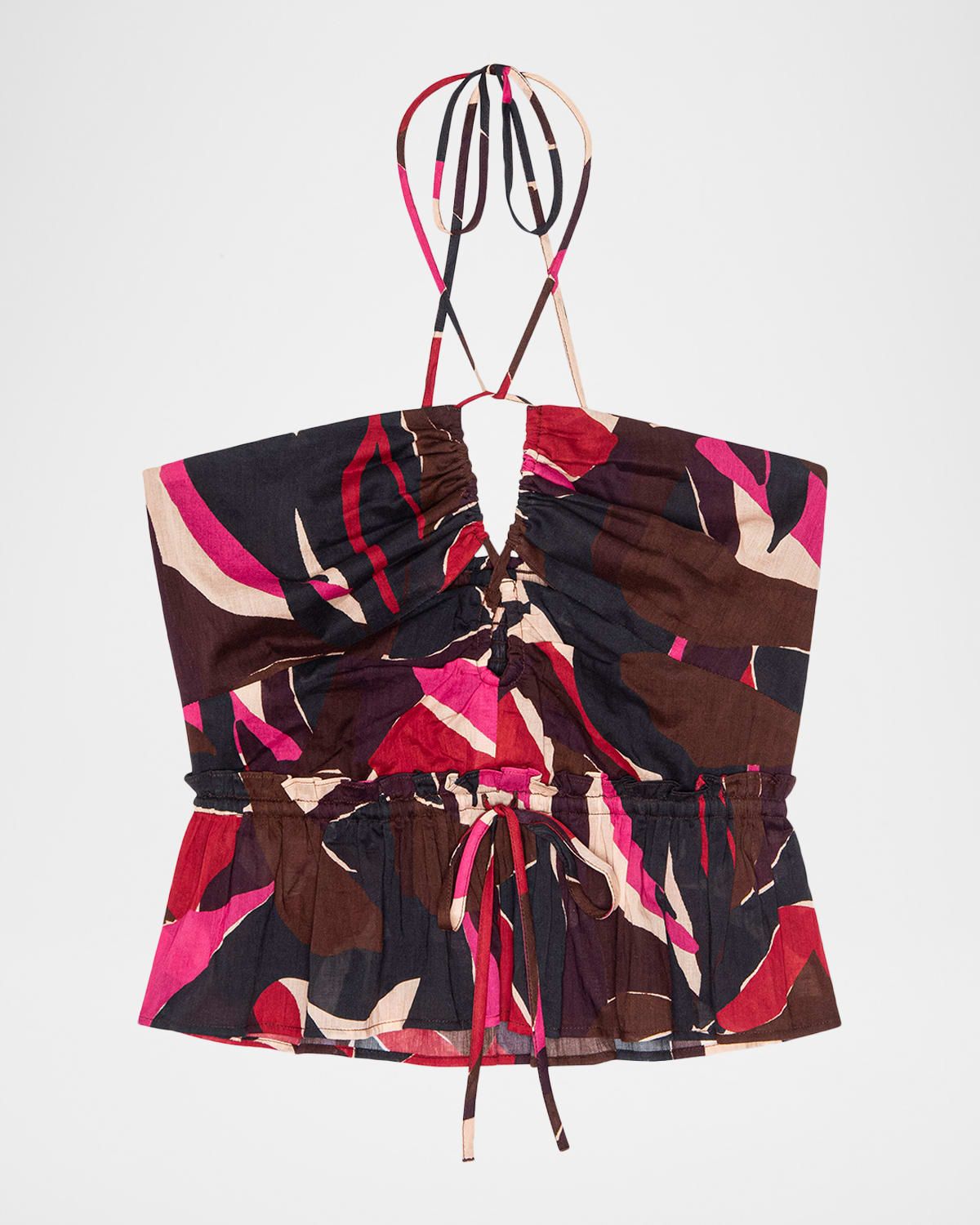 Dulce Printed Halter Crop Top