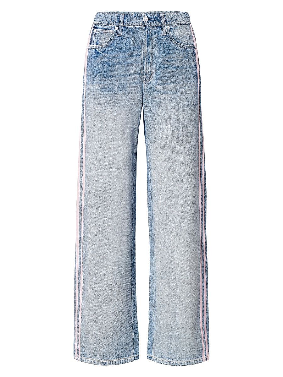 Women's Miramar Terry Track Pants - Pink Stripe - Size XL