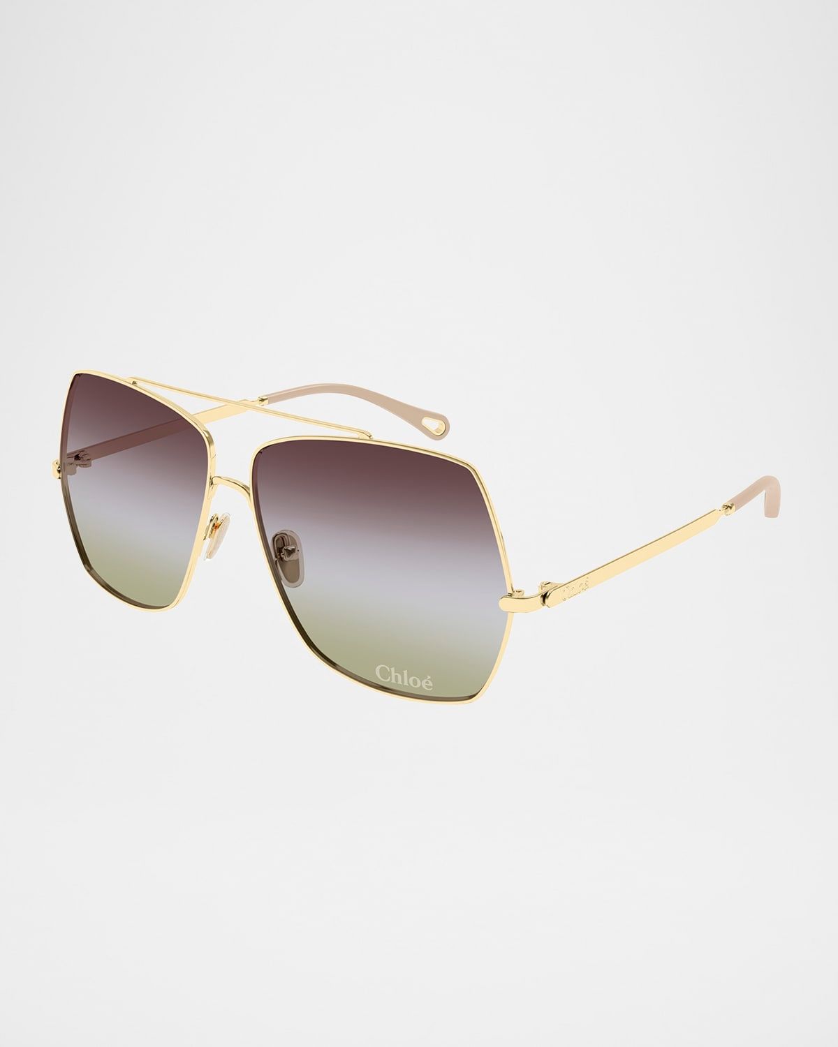 Gradient Aviator Metal Sunglasses