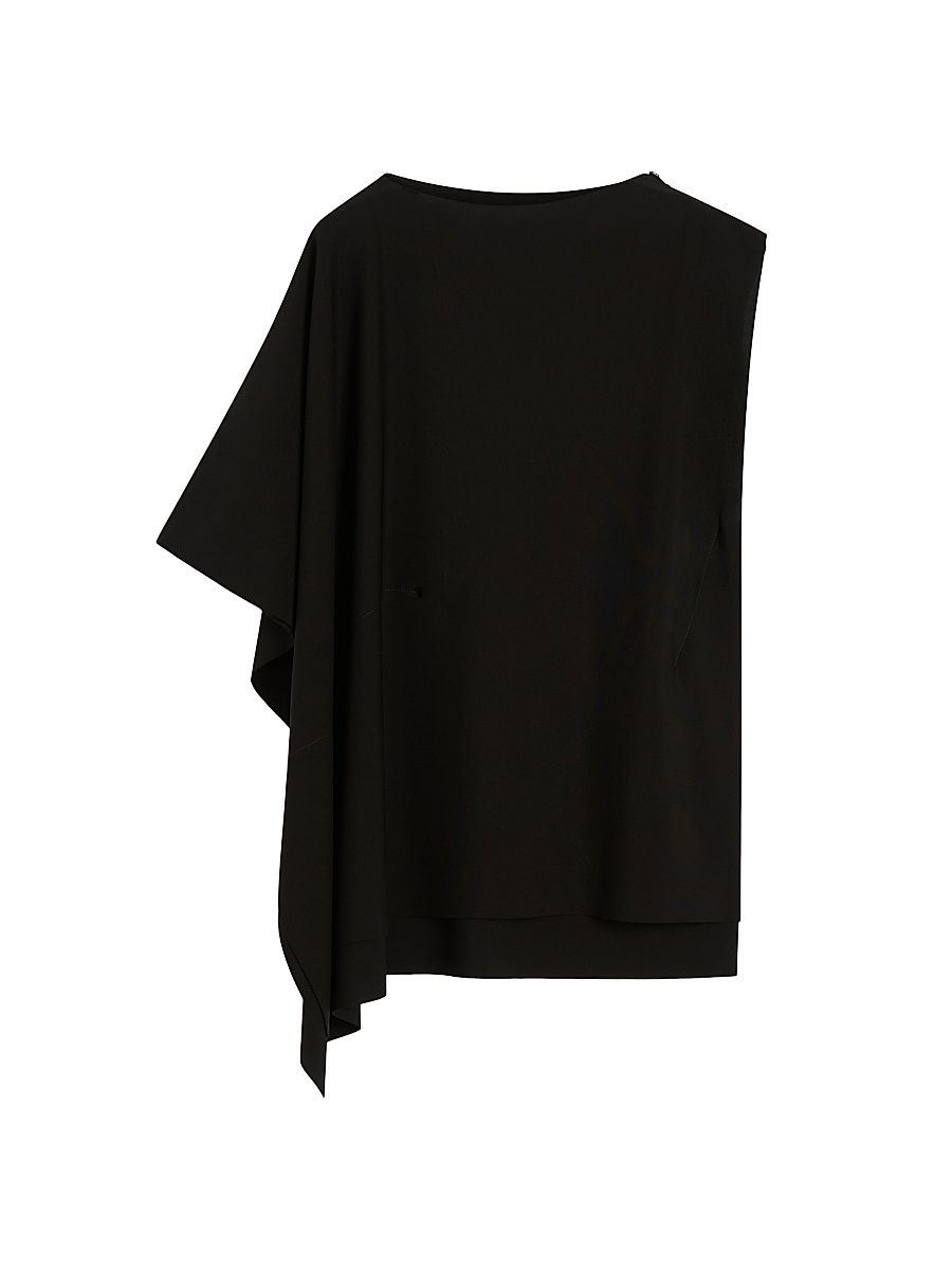 Women's Asymmetric Jersey Top - Black - Size XL