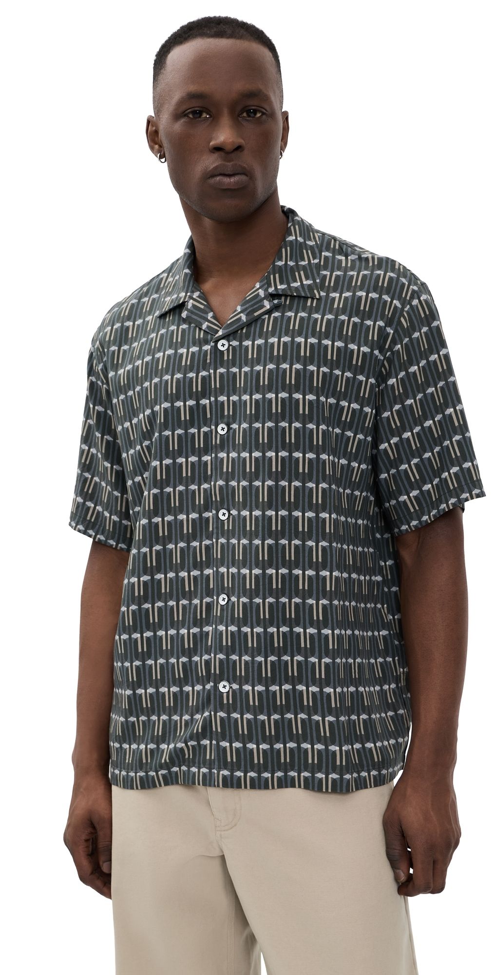 rag & bone Avery Short Sleeves Printed Shirt Indst S